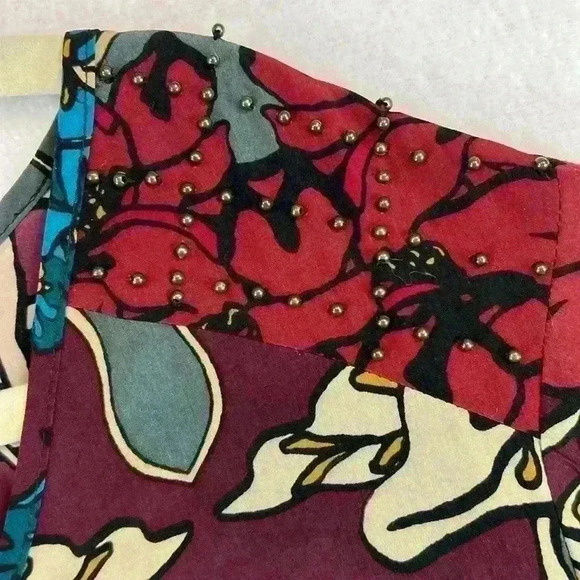 Lane Bryant Long Blouse Top Beaded Embellishment Colorful Women Plus Size 26-28 - Picture 4 of 8